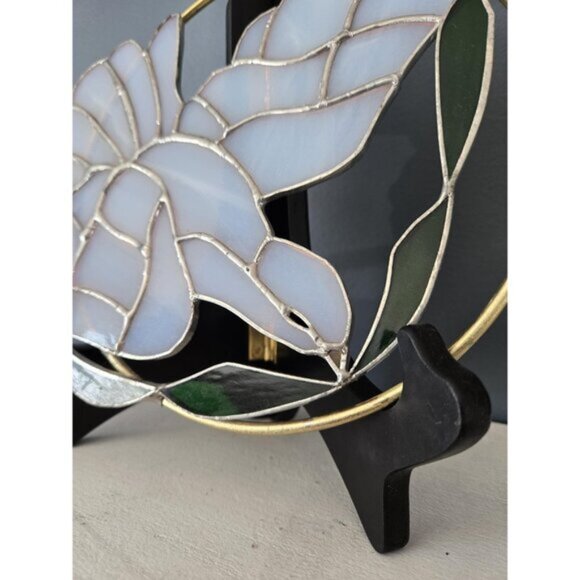 Stained Glass Dove with Branch Handmade Suncatcher Easter/Christmas Decor Vtg - Picture 3 of 10